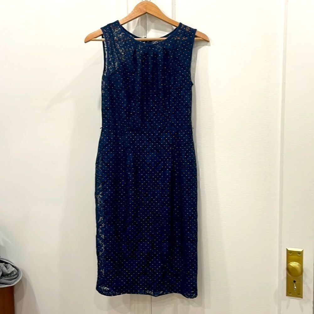 Ellen Tracy Dress, Blue Lace, WORN ONCE!